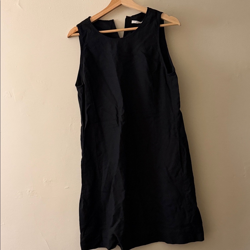Black Linen Sleeveless Dress
